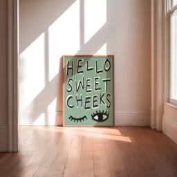 Hello Sweet Cheeks Unframed Print - Bathroom Poster Funny Art Toilet Decor Wall - thumbnail 2