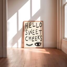 Hello Sweet Cheeks Unframed Print - Bathroom Poster Funny Art Toilet Decor Wall - thumbnail 3