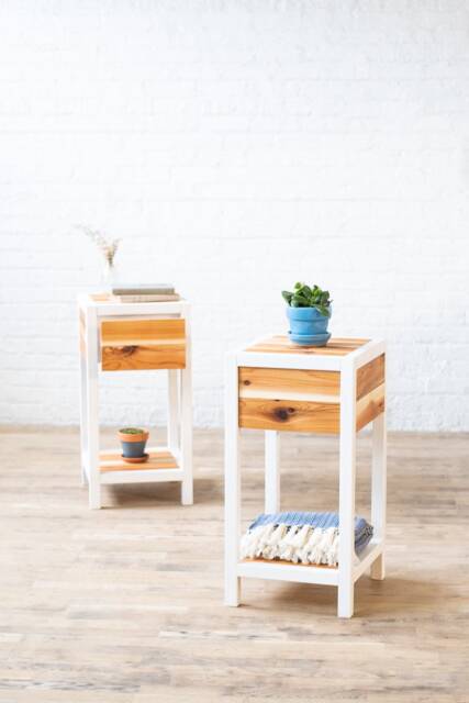 The Craftsmen Cottage - Natural Grain Bedside Table End Handmade in Usa - image 1