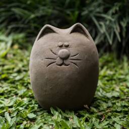 Cat Stone Decoration 2 Different Sizes, Figurine, Oof Meme Stone, Cat Hand Carving, Decor, Garden Animal Statue - thumbnail 3