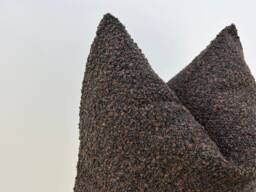 Dark Brown Boucle Pillow Cover, Textured Lumbar Cushion, Farmhouse Decor - 11 Color Options - thumbnail 1