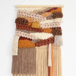 Large Handwoven Fiber Wall Art Bohemian Textile Tapestry - thumbnail 2