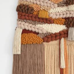 Large Handwoven Fiber Wall Art Bohemian Textile Tapestry - thumbnail 3
