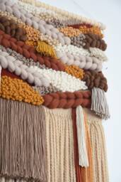 Large Handwoven Fiber Wall Art Bohemian Textile Tapestry - thumbnail 1