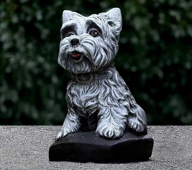 Realistic Yorkie Statue Massive Westie Dog Figurine Outdoor Terrier Decor Concrete Pet Sculpture Stone Animal Ornament Dog Lover Gift - image 1