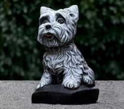 Realistic Yorkie Statue Massive Westie Dog Figurine Outdoor Terrier Decor Concrete Pet Sculpture Stone Animal Ornament Dog Lover Gift - thumbnail 1