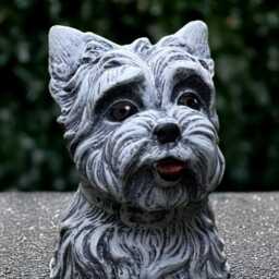 Realistic Yorkie Statue Massive Westie Dog Figurine Outdoor Terrier Decor Concrete Pet Sculpture Stone Animal Ornament Dog Lover Gift - thumbnail 3