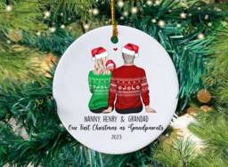 Personalized Grandparents First Christmas Bauble Custom Family Keepsake