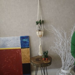 Macrame Plant Hanger Cotton Rope Hanging Planter, Wedding Decor - 60 Inches - thumbnail 2
