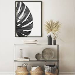Black & White Monstera Leaf Botanical Home Wall Art Decor Prints Poster Printing Unframed Framed A5 A4 8x10 A3 A2 - thumbnail 2