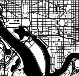 Washington Dc City Map Art Print - Black & White - thumbnail 3