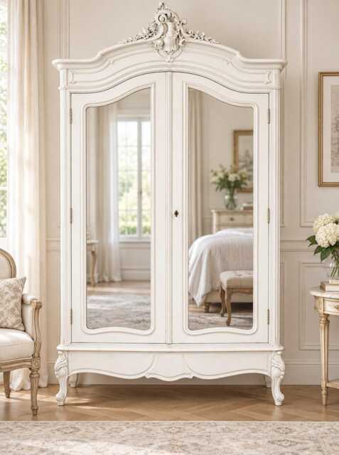 Stunning French Louis Xv Style Mirrored Armoire - image 1