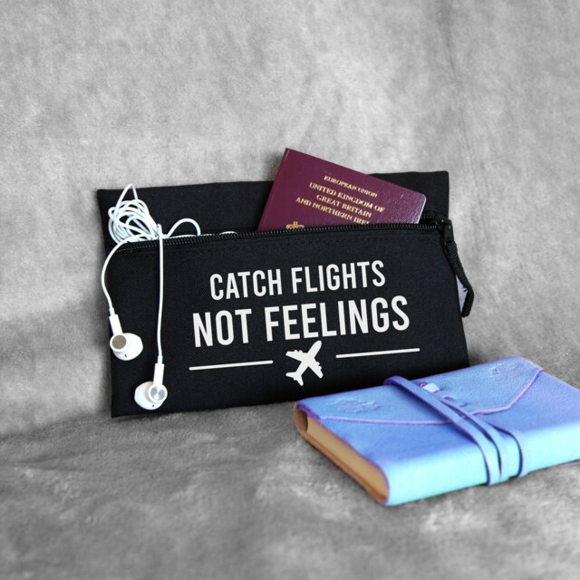 Catch Flights Not Feelings Small Travel Pouch Bag, Travel Accessories, Gift, Gift For Her, Passport Holder - image 1