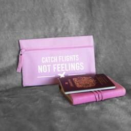 Catch Flights Not Feelings Small Travel Pouch Bag, Travel Accessories, Gift, Gift For Her, Passport Holder - thumbnail 2