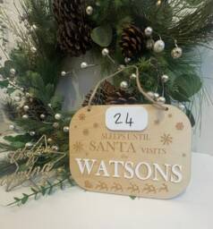Personalized Christmas Countdown Plaque, Sleeps Until Santa, Decoration