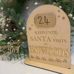 Personalized Christmas Countdown Plaque, Sleeps Until Santa, Decoration - thumbnail 2
