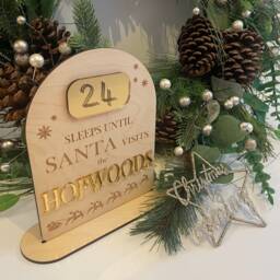 Personalized Christmas Countdown Plaque, Sleeps Until Santa, Decoration - thumbnail 4
