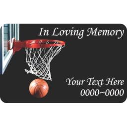 Basketball in Loving Memory Full Color Rounded Rectangle 011 Custom Vinyl Wall Decal Or Car Sticker - Ilmfullcolorroundrectangle011Et