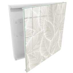 Peaceful Leaves Key Cabinet For Home, Beige Box Minimalist Flowers & Plants, Lovers Of Nature Harmony - thumbnail 2