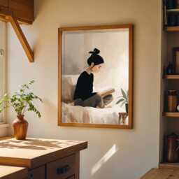 Bookish Wall Art - Woman Sat Reading Print Book Lover Poster - thumbnail 3