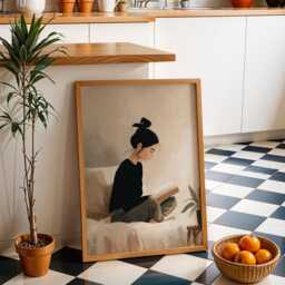 Bookish Wall Art - Woman Sat Reading Print Book Lover Poster - thumbnail 2