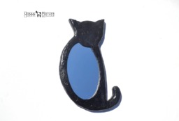 Haloween Black Cat, Decorative Wall Mirrors, Steampunk Furniture, Black Cat Mirror, Lovers Gifts, Small Oval Mirror, Cat Art For Walls - thumbnail 1