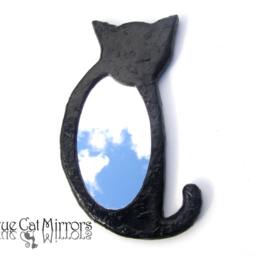 Haloween Black Cat, Decorative Wall Mirrors, Steampunk Furniture, Black Cat Mirror, Lovers Gifts, Small Oval Mirror, Cat Art For Walls - thumbnail 2