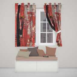 Silhouette Holding Wildflowers Against Red Brick Wall Elegant Art Home Decor Readymade Eyelet Ring Top Thermal 100% Blackout Curtains - thumbnail 2