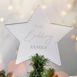 Personalised Christmas Tree Topper Silver Or Gold Custom Personalized Star Decorations - thumbnail 3