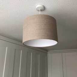 Handmade French Natural Linen Cloth Cylinder/Drum Lampshade, Pendant Light Shade, Home Decor, Custom in UK - thumbnail 2