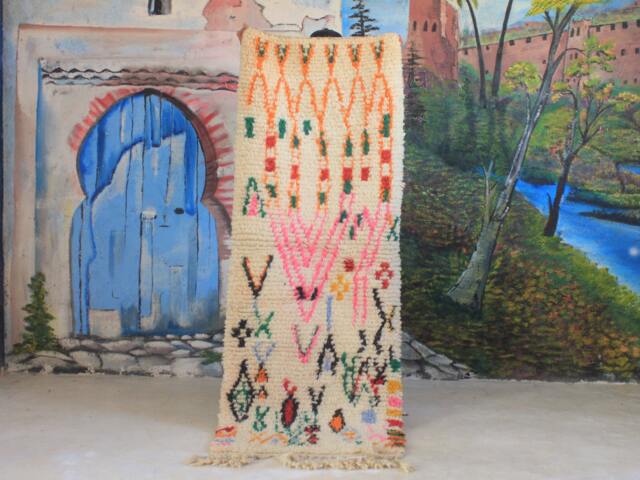 Custom Runner Moroccan Hand Knotted Runner Rug, Wool Rug Shaggy Authentic Moroccan Rug, Fluffy Rug - image 1