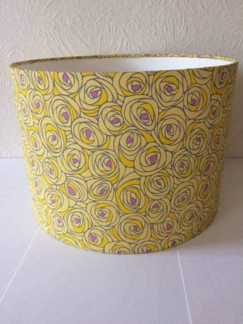 Lampshade 30 cm Wide 21 High. Handmade With Hand Silk Screen Printed Japanese Chiyogami Paper