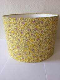 Lampshade 30 cm Wide 21 High. Handmade With Hand Silk Screen Printed Japanese Chiyogami Paper