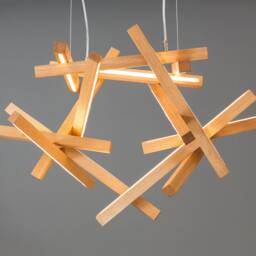 Wooden Chandelier-Interstellar-Led Pendant-Led-Loft Wooden Light-Loft-Designer Lighting-Modern Lighting-Wooden-Modern-Wooden Art-Modern Deco - thumbnail 2