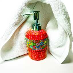 Colorful Glass Soap Dispenser Decorative Bathroom Pump With Flowers