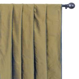 Gold & Turquoise Blue Art Silk Curtain Panels, Faux - Rod Pocket, Grommet, Box Pleat, Three Pinch Pleat, Tab Top & Plain Ring Top - thumbnail 1