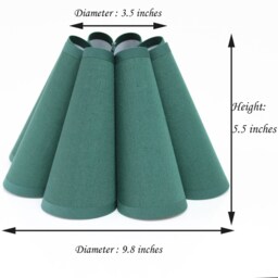 Handmade Dark Green Pleated Lampshade Fabric & Acrylic - thumbnail 2