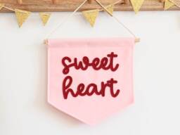 Sweet Heart Mini Felt Banner Nursery Wall Decor Kids Room Flag - thumbnail 1