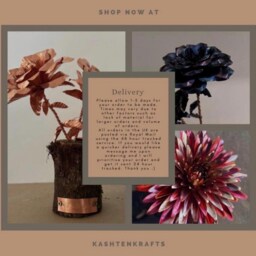 Handmade Copper Peony, Metal Flower, Gift - thumbnail 4