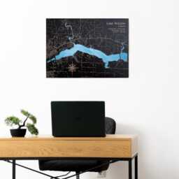 Shoreline Map Wall Art For Modern Lake House, Housewarming Cabin Decor - thumbnail 3