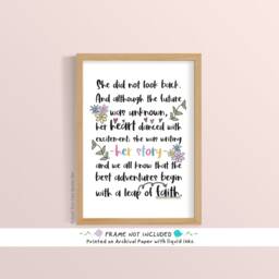 Inspirational Quote, Motivational Print, Girl Boss Self Confidence Gift, New Adventure Office Studio Unframed - thumbnail 3