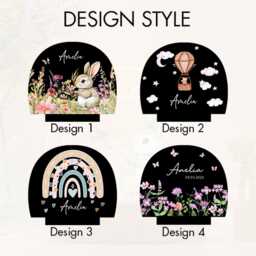 Personalised Cute Bunny Floral Night Light, Personalised Name Light For Baby Girls, Kids Light, Nursery Decor, Baby Shower Gift - thumbnail 3