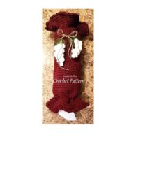 Bag Holder Pattern, Crochet Plastic Grocery Sack, Wine Theme Kitchen, Kitchen Accessory, Tuscan White Grape, Downloadable - thumbnail 1