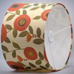 Cream Red Black Flower Leaf Lampshade, Table Floor Lamp/Ceiling Pendant Small Medium Large 15cm 20cm 25cm 30cm 35cm 40cm Drum Light Shade - thumbnail 3
