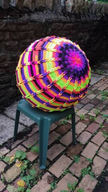 Braided Yoga Ball Cover - Footstool Crochet Poof Birthing - image 1