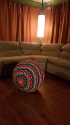 Braided Yoga Ball Cover - Footstool Crochet Poof Birthing - thumbnail 2