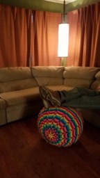 Braided Yoga Ball Cover - Footstool Crochet Poof Birthing - thumbnail 3