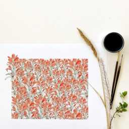 Wyoming State Flower Map Watercolor Scarlet Paintbrush - Art Print Wall Graduation Wedding Anniversary Realtor Moving Gift - thumbnail 3