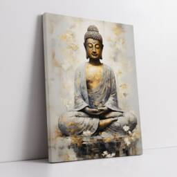 Buddha Art in Gold Style Oil Painting Buddhism Asia Spiritual Wall Framed Canvas Poster Print Home/Office Room Decor Religious Gifts - thumbnail 2