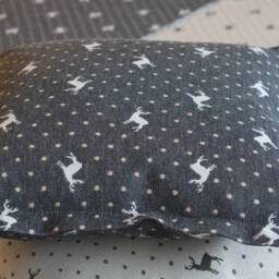 Christmas Cushion - Jacquard Cover Grey With Beige Moose & Dots in Four Different Sizes - thumbnail 2